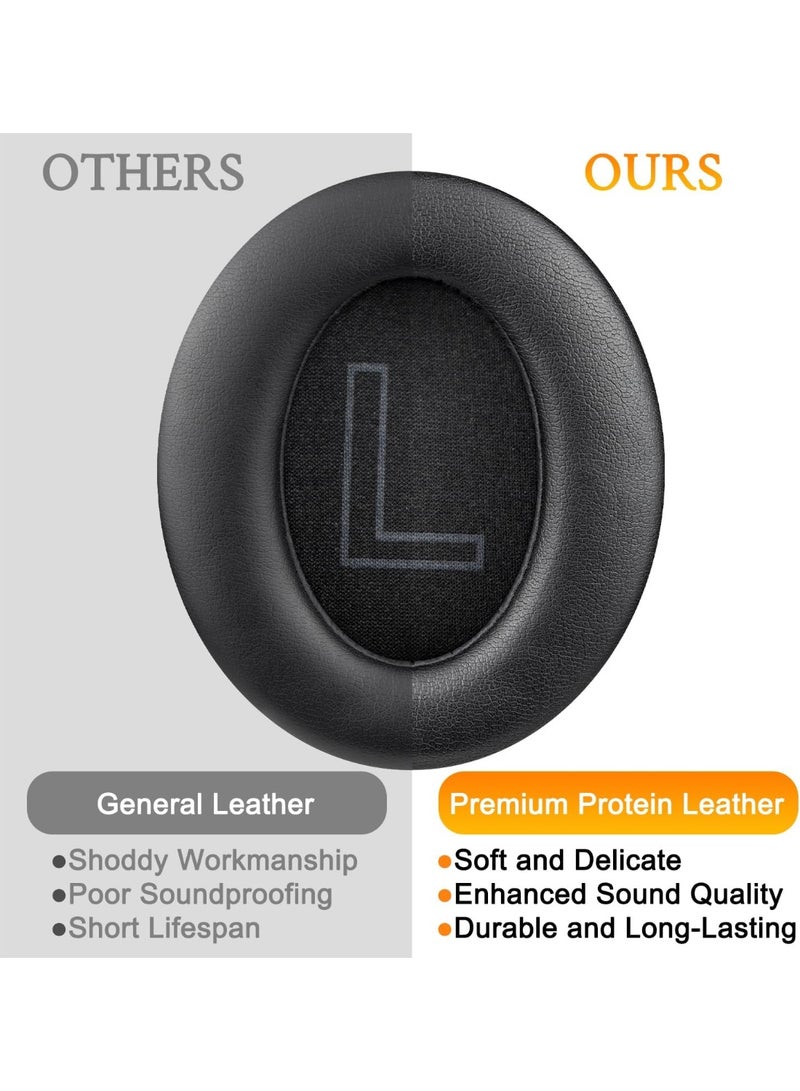 QIRG Replacement Earpads for Anker Soundcore Q11i Wireless Over-Ear Headphones, Ear Pads Cushions with Soft Protein Leather and High-Density Memory Foam - Black - Image 5