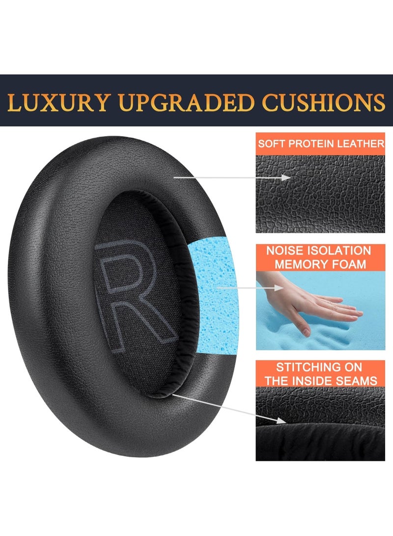 QIRG Replacement Earpads for Anker Soundcore Q11i Wireless Over-Ear Headphones, Ear Pads Cushions with Soft Protein Leather and High-Density Memory Foam - Black - Image 4
