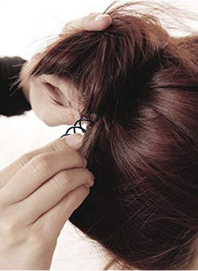 Mini Skater - 4Pcs 1.88 Inch Length Spiral Hair Pin Spin Twist Pin For Women Girl Diy Hair Style, Black - Image 1