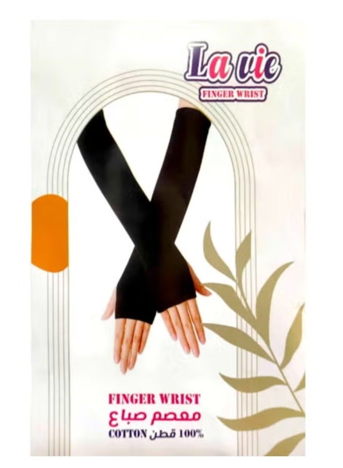 لا في معصم يد مكشوف الاصابع للمحجبات قطن 100% متعدد الاستخدامات مناسب للرياضة وركوب الدراجات والجرى - Image 2