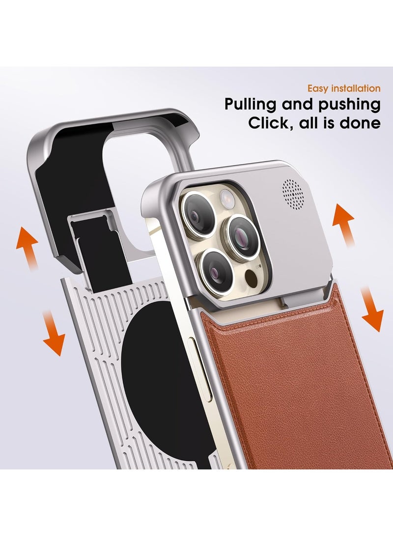 general Magnetic Design for iPhone 16 Pro Max Case, Magsafe Compatible, Drop Proof Camera Protection, Scratch Resistant Slim, Deluxe Leather Aluminium Case for iPhone 16 Pro Max 6.9 inch - Image 4