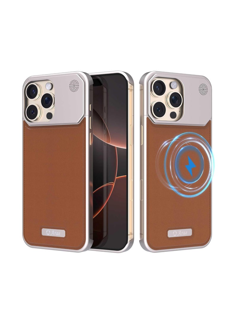 general Magnetic Design for iPhone 16 Pro Max Case, Magsafe Compatible, Drop Proof Camera Protection, Scratch Resistant Slim, Deluxe Leather Aluminium Case for iPhone 16 Pro Max 6.9 inch - Image 1