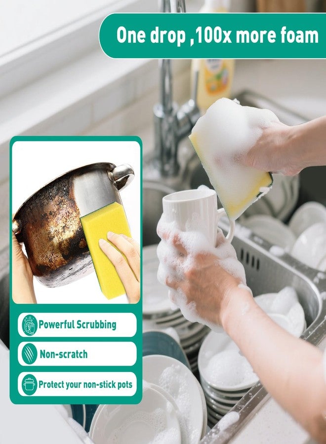 PuoWeo 10-Pack Heavy Duty Scrub Sponges, Non-Scratch Kitchen Sponge with Durable Scouring Pad, Dual-Sided Cleaning Reusable Sponge for Dishes, Pots, Pans, Sinks – Extra Absorbent & Long-Lasting - Image 5
