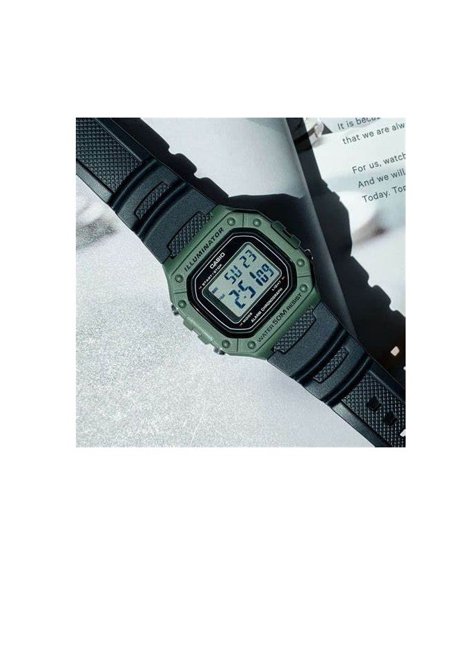 Casio Rectangle Digital Dial Watch for Men, W-218H-3AVDF