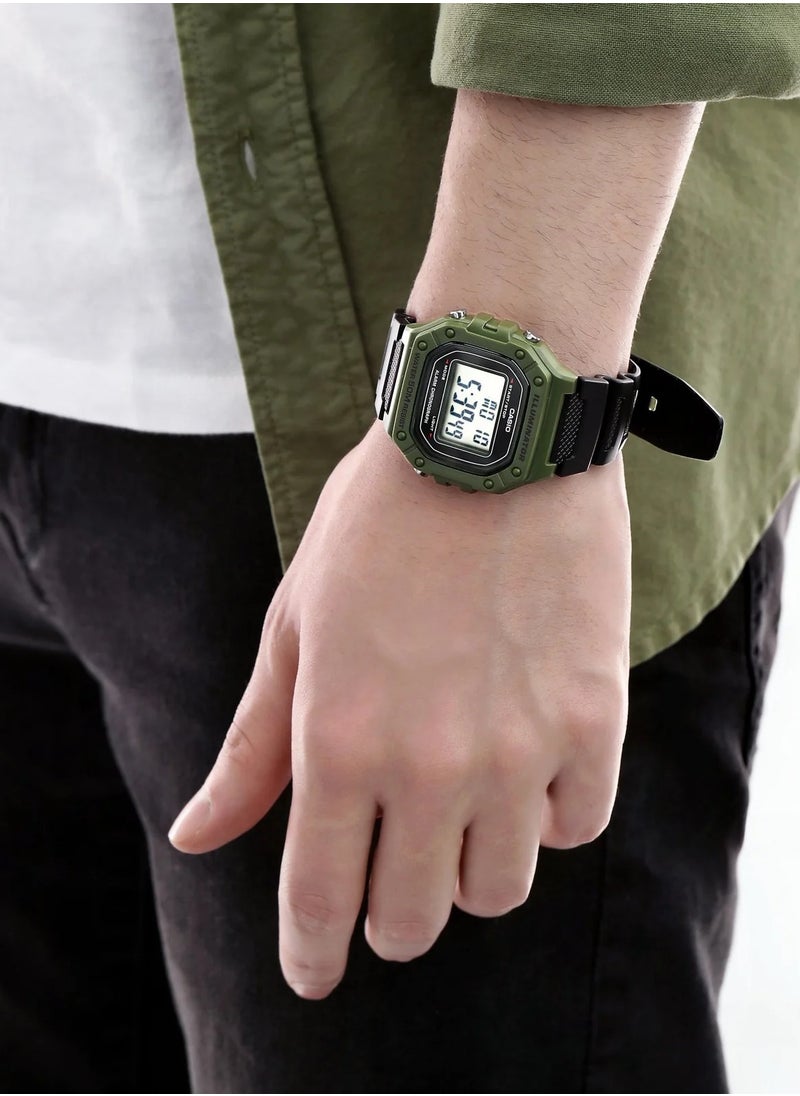 Casio Rectangle Digital Dial Watch for Men, W-218H-3AVDF