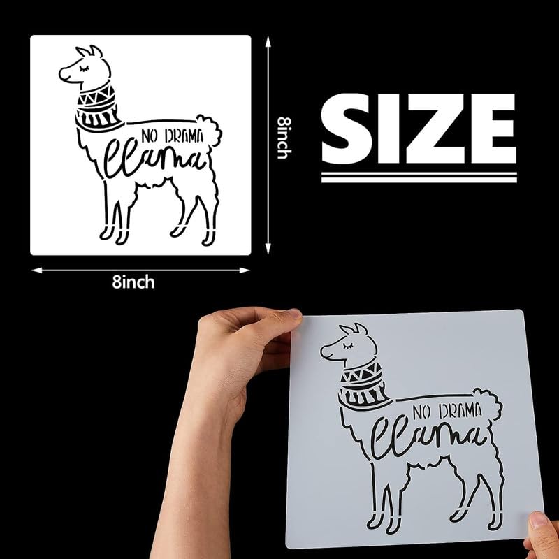 Devasya Crafts 8 Pieces Llama Pattern Stencils Llama Painting Templates Reusable Llama Stencils DIY Llama Theme Stencils for Crafts Home Decorations Scrapbook Painting on Wood Supplies - Image 2