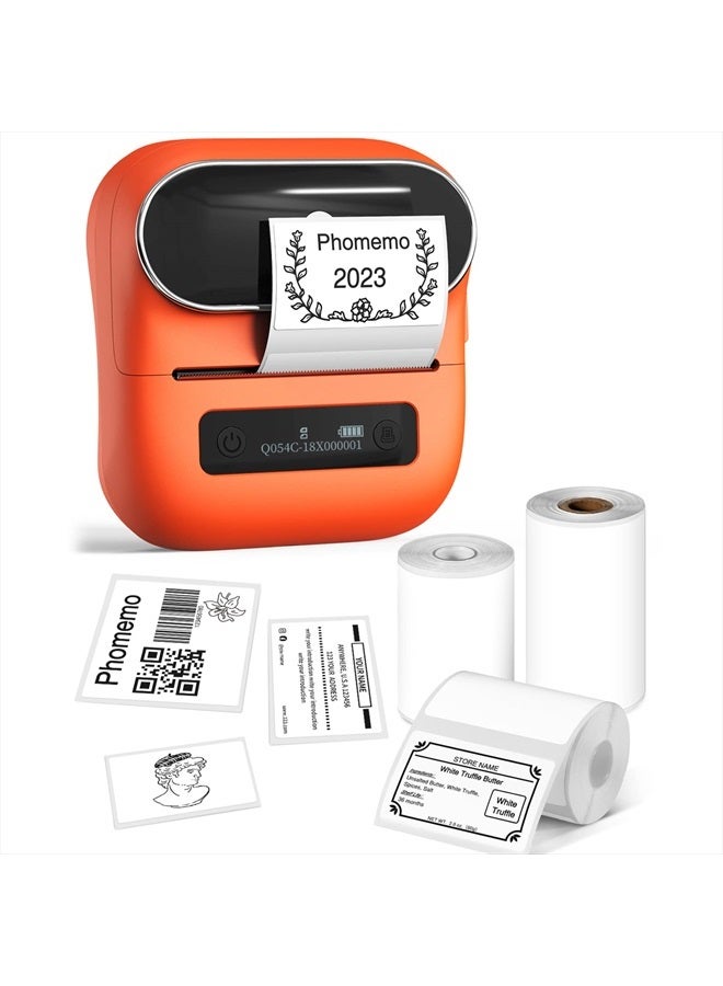 phomemo M220 Label Maker, New Flagship Barcode Printer, 3.14 '' Bluetooth Thermal Label Printer, for Address, Mailing, Files,Small Printer Compatible with Android, iOS,with 3 Label, 80mm - Image 1