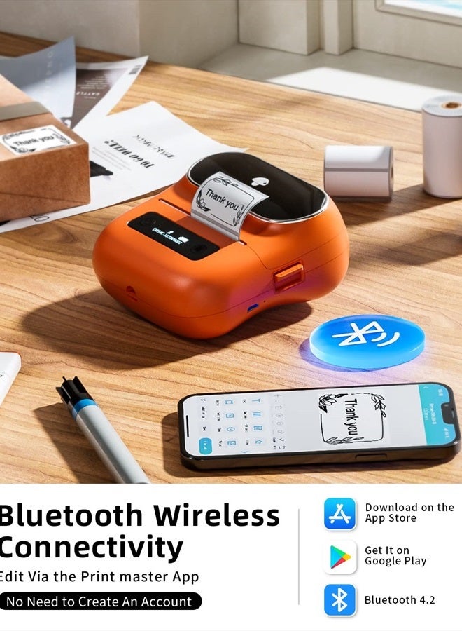 phomemo M220 Label Maker, New Flagship Barcode Printer, 3.14 '' Bluetooth Thermal Label Printer, for Address, Mailing, Files,Small Printer Compatible with Android, iOS,with 3 Label, 80mm - Image 3