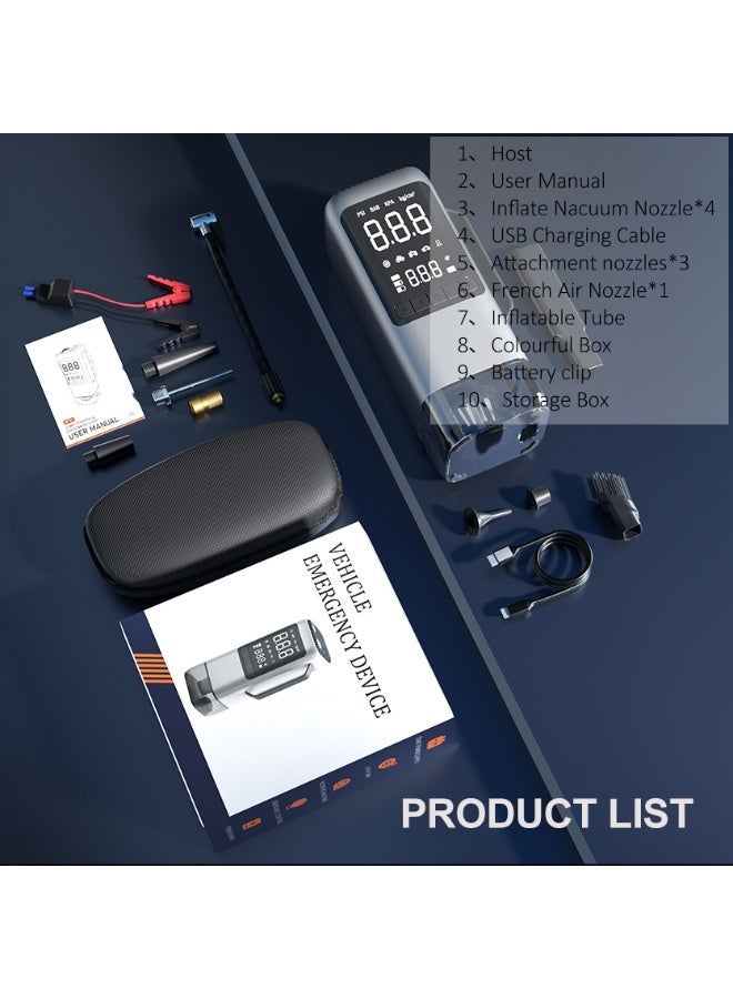 Portable Car Survival Kit: Jump Starter, Inflator, Vacuum & Charging Bank - Image 1