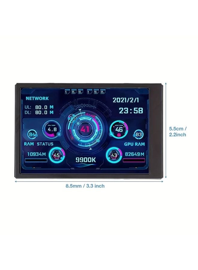 3.5 Inch Secondary USB Mini Screen With Type C Dock PC CPU RAM Data Monitor - Image 2