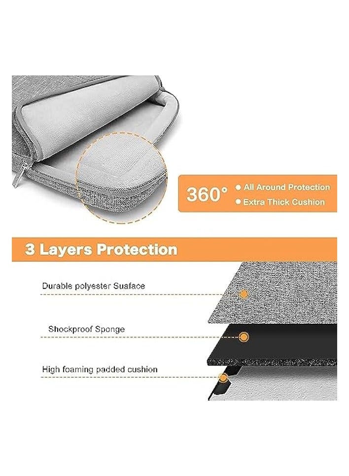 Mosiso 360 Protective Laptop Sleeve Compatible with MacBook Air/Pro, 13-13.3 inch Notebook, Compatible with MacBook Pro 14 inch 2021 2022 M1 A2442, Vertical Bag with Small Case&Trolley Belt, Gray  - Image 2