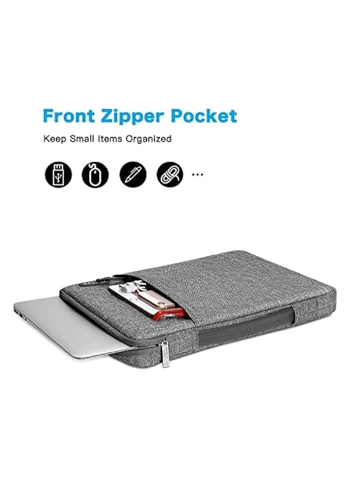 Mosiso 360 Protective Laptop Sleeve Compatible with MacBook Air/Pro, 13-13.3 inch Notebook, Compatible with MacBook Pro 14 inch 2021 2022 M1 A2442, Vertical Bag with Small Case&Trolley Belt, Gray  - Image 5