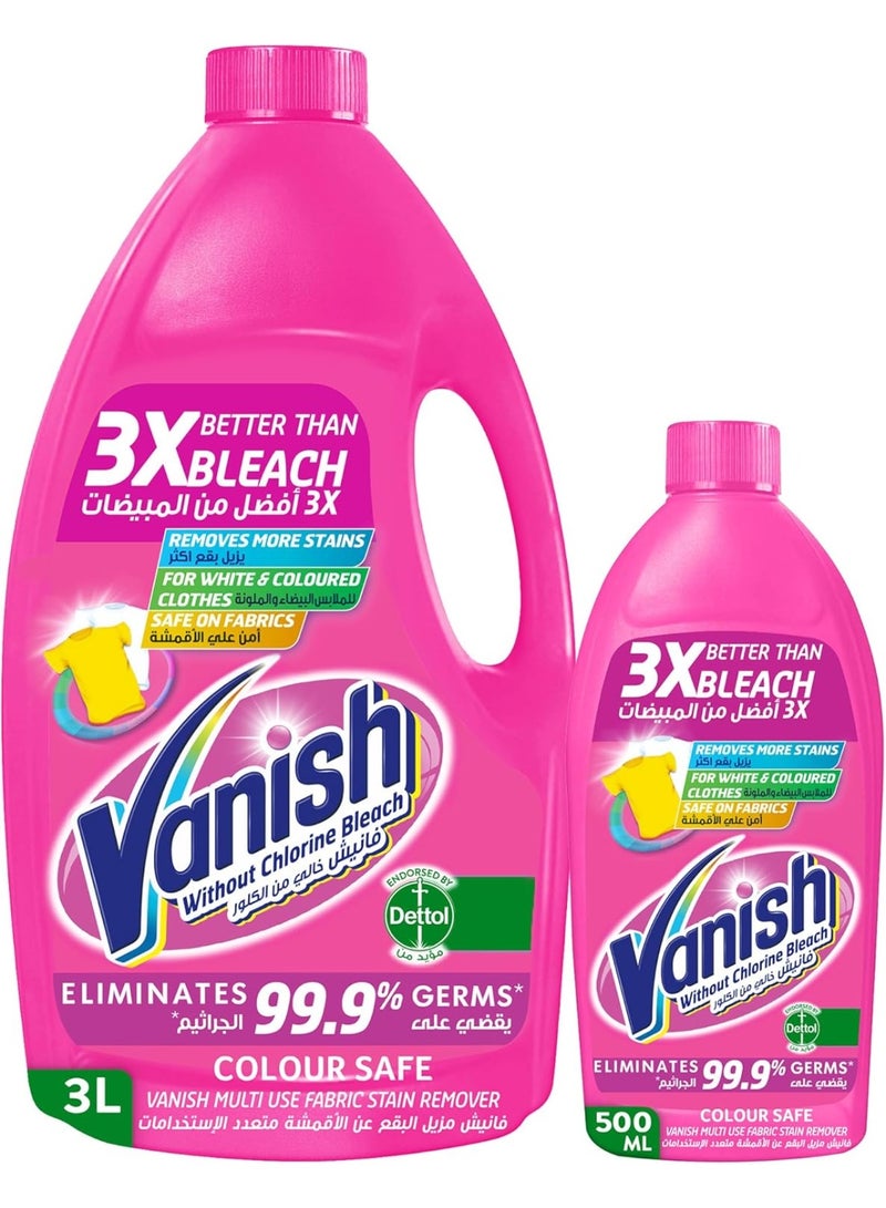 فانش مزيل البقع السائل فانيش كولور سيف، أفضل بثلاث مرات من المبيض، 3 لتر + 500 مل مجانًا - Image 1
