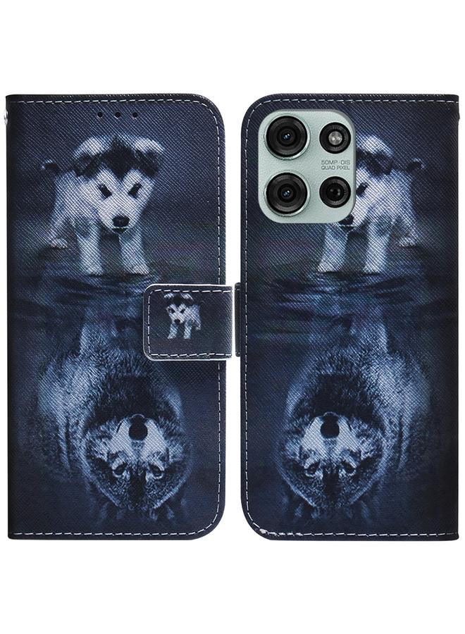 اس-توب جراب لهاتف موتورولا موتو جي 75 5G، جراب هاتف جلدي قابل للطي برسومات ملونة - Image 1