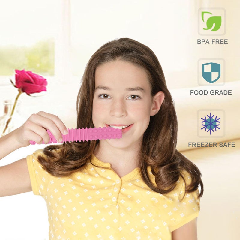 SunCore Direct ألعاب مضغ حسية للأطفال المصابين بالتوحد، 4 قطع من أنابيب السيليكون المضغ - Image 2