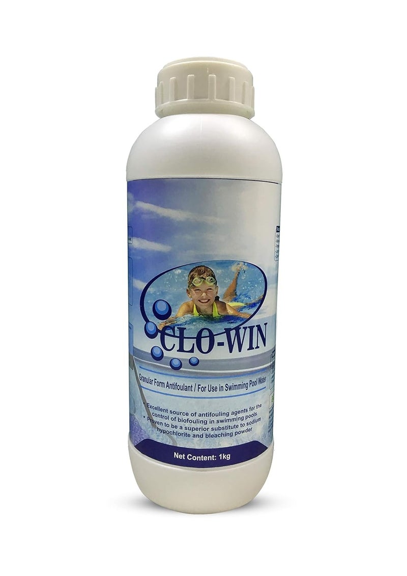 acuro CLOWIN - Granular Form Antifoulant for Swimming Pools, TCCA 90, Chlorine Based algicide (1 kg) - Image 1