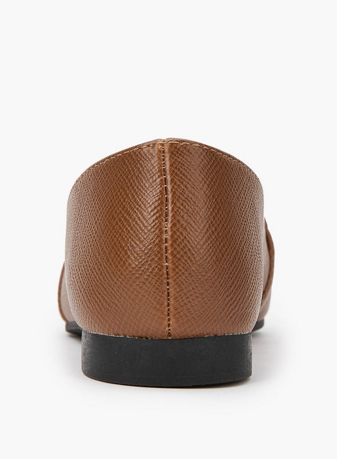 Flora Bella By Shoexpress Textured Chain Detail Slip-On Loafers - Image 5