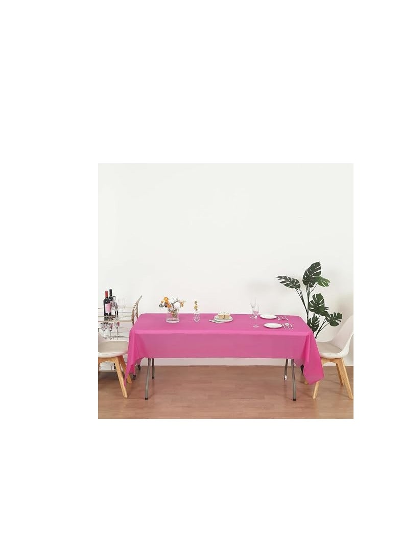 Disposable Plastic Tablecloth for Rectangle Table 137x183cm Perfect for Bridal Shower, Wedding, Birthday Party Decorations Pink  - Image 2