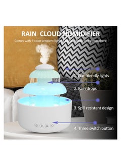 The Rain Cloud Humidifier, a 780ml Colorful Light Aroma Diffuser.Featuring six light modes, soothing raindrop sounds and an auto-off function.