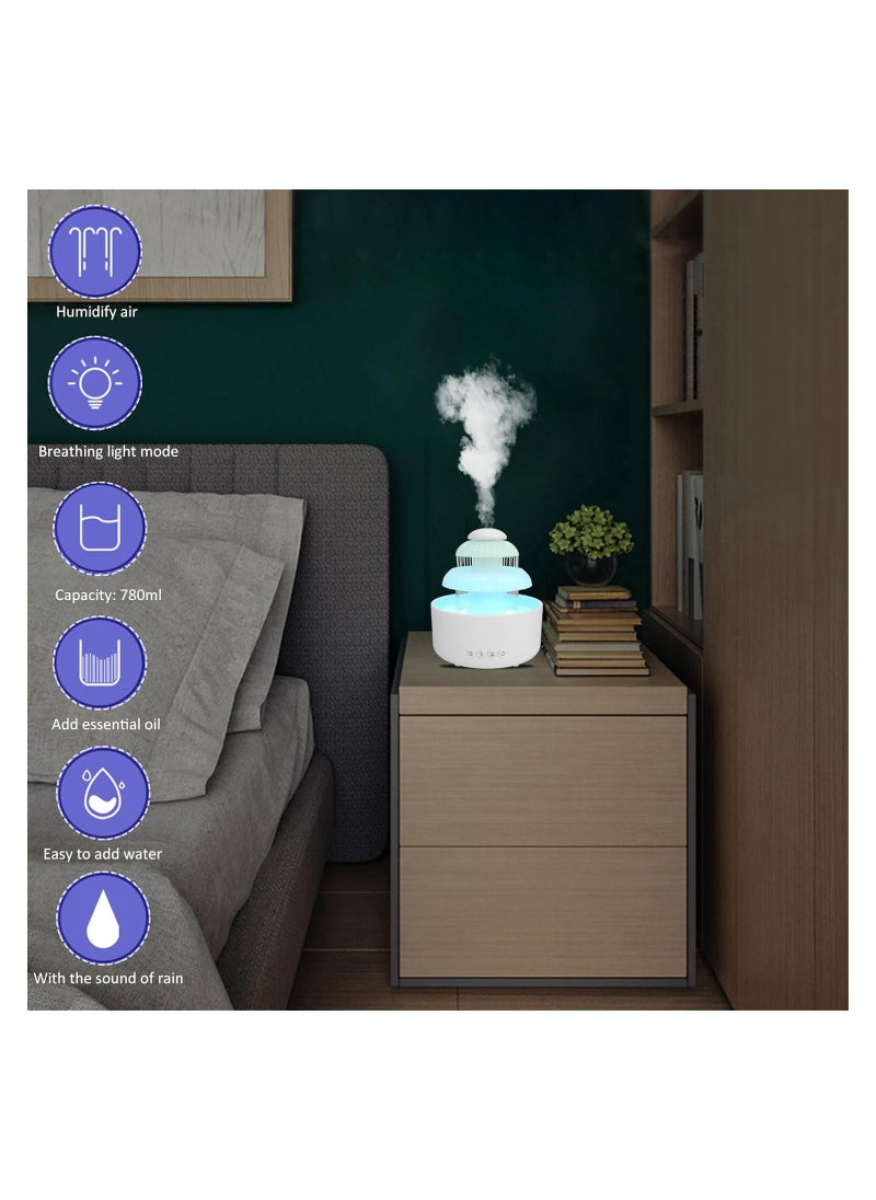 Generic - The Rain Cloud Humidifier, a 780ml Colorful Light Aroma Diffuser.Featuring six light modes, soothing raindrop sounds and an auto-off function. - Image 1