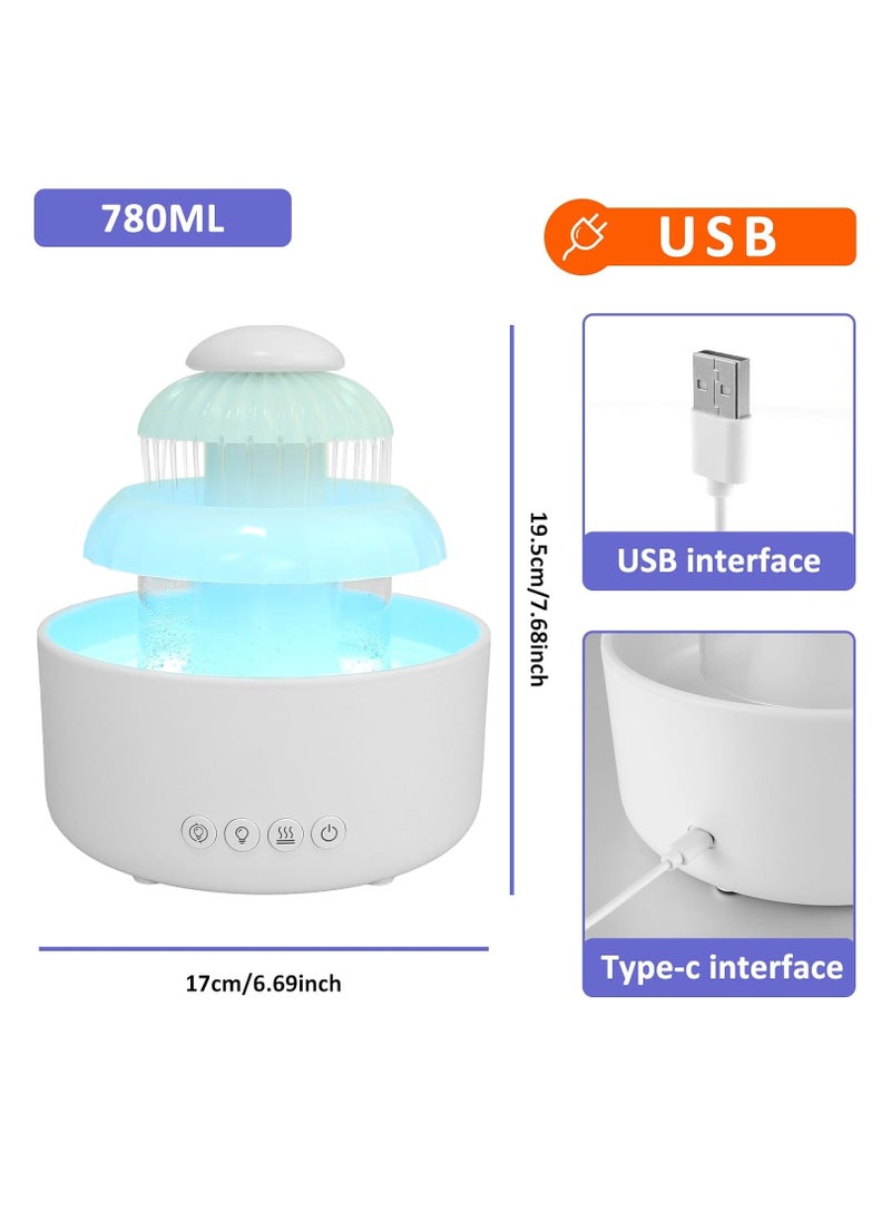 Generic - The Rain Cloud Humidifier, a 780ml Colorful Light Aroma Diffuser.Featuring six light modes, soothing raindrop sounds and an auto-off function. - Image 1