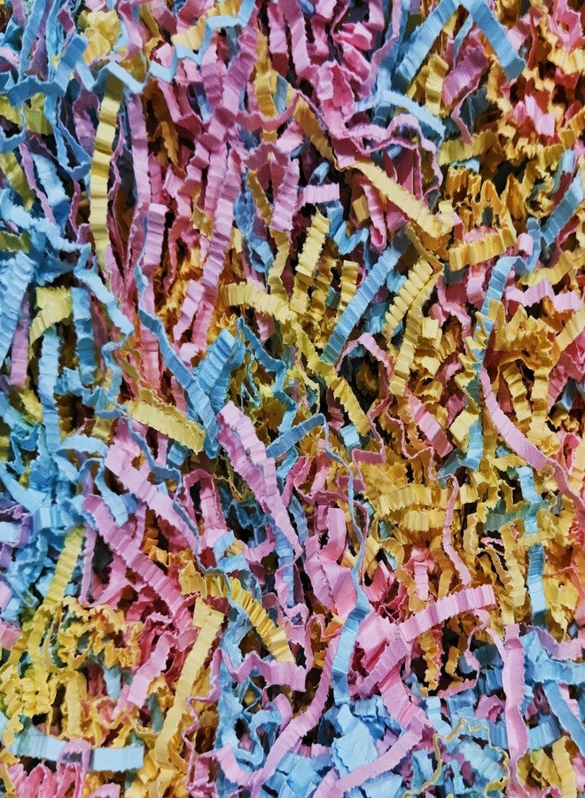 CRAFTY WHEELS Crinkled Shredded Paper Grass for Packing (1 Pack of 100grm) Decoration, Hamper, Basket Filling, Gift, Box, Craft, DIY Raffia Confetti Paper Fillers Strips(Multi Mix Color) - Image 1