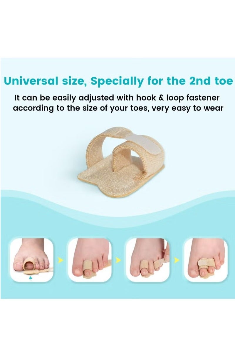2PCS Fabric Hammertoe Pack, Hammertoe Corrector for Women and Men, Toe Splint for Curved Toes, Curled Toes, Bent Toes and Broken Toes, Toe Fixation Strap (Beige) - Image 5