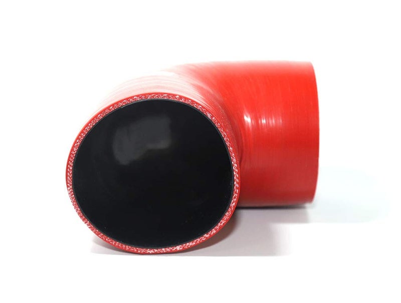 TenkeAuto 4-Ply Reinforced ID 90 Degree 4" Elbow Silicone Hose Coupler for Turbo/Intercooler/Piping (4'' RED) - Image 3