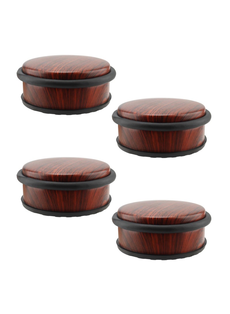 SYOSI 4PCS Heavy Duty Stainless Steel Door Stopper, No Drill Door Stop Anti-Slip Stainless Steel Door Wedge Heavy Duty Door Stopper Robust Door Wedge for Office, Home, Garage, Laundry Door, Brown Texture - Image 1