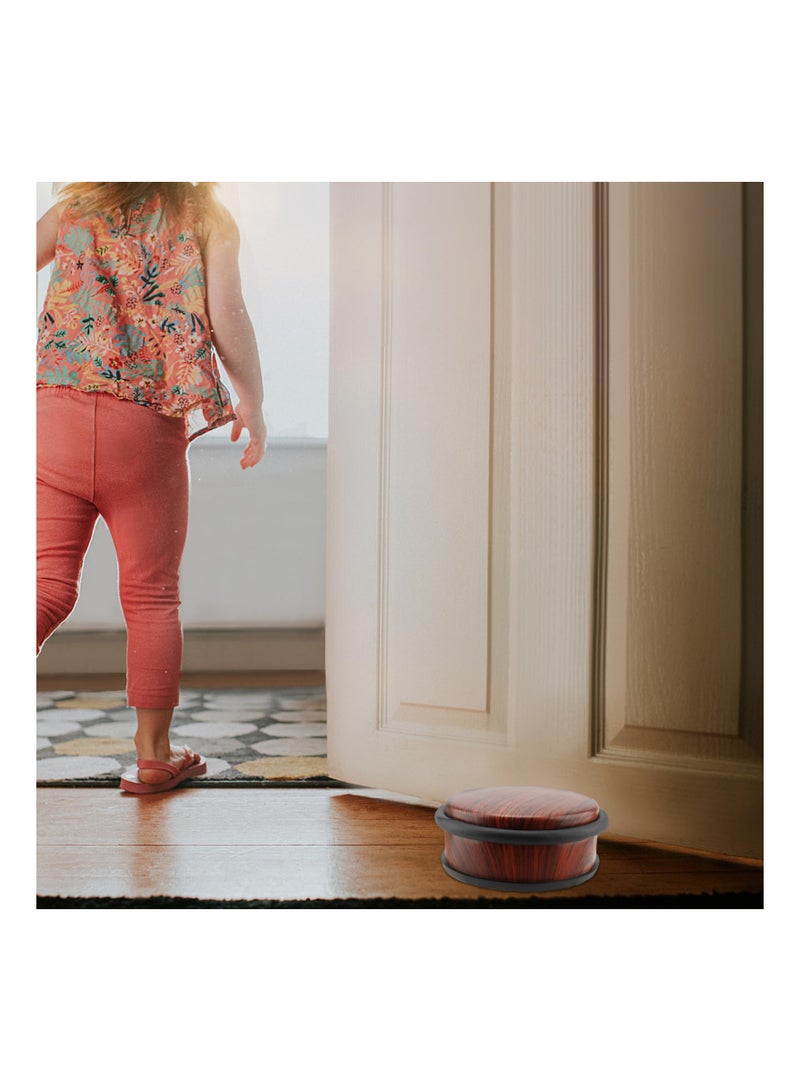 SYOSI 4PCS Heavy Duty Stainless Steel Door Stopper, No Drill Door Stop Anti-Slip Stainless Steel Door Wedge Heavy Duty Door Stopper Robust Door Wedge for Office, Home, Garage, Laundry Door, Brown Texture - Image 3