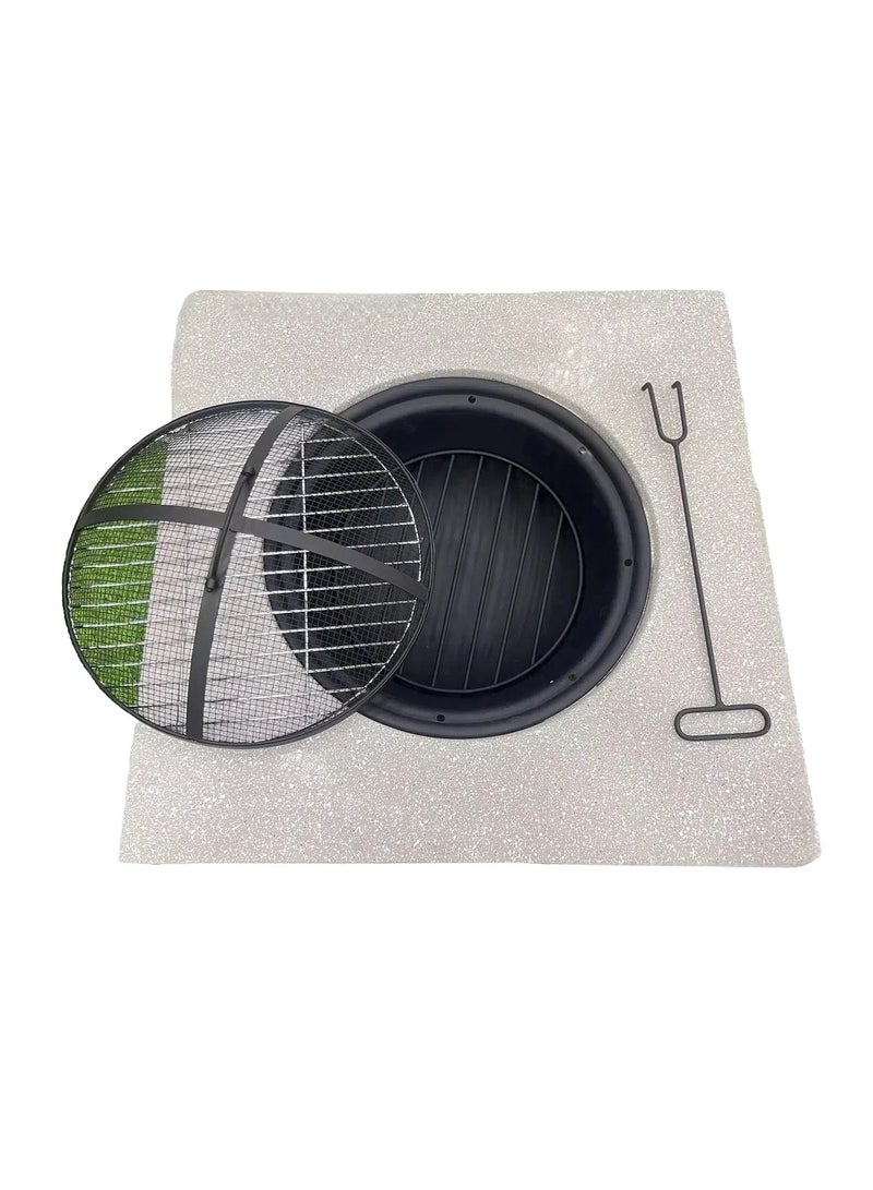 Albawadi Outdoor Fire Pit BBQ Grill Garden Table Stove Fireplace Square Shape - Image 2