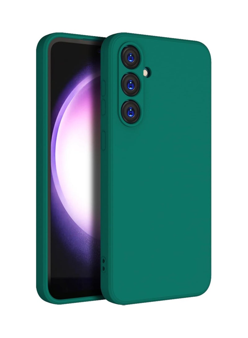 حافظة لهاتف سامسونج جالاكسي A35، حافظة مطاطية من الجل السائل مع بطانة ناعمة من الألياف الدقيقة ووسادة نحيفة مقاومة للصدمات مع غطاء حماية الكاميرا لهاتف سامسونج جالاكسي A35 2024 (أخضر) - Image 1