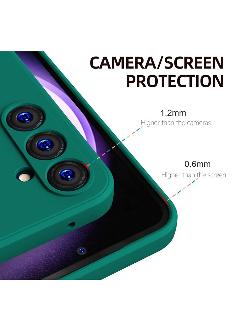 حافظة لهاتف سامسونج جالاكسي A35، حافظة مطاطية من الجل السائل مع بطانة ناعمة من الألياف الدقيقة ووسادة نحيفة مقاومة للصدمات مع غطاء حماية الكاميرا لهاتف سامسونج جالاكسي A35 2024 (أخضر) - Image 2