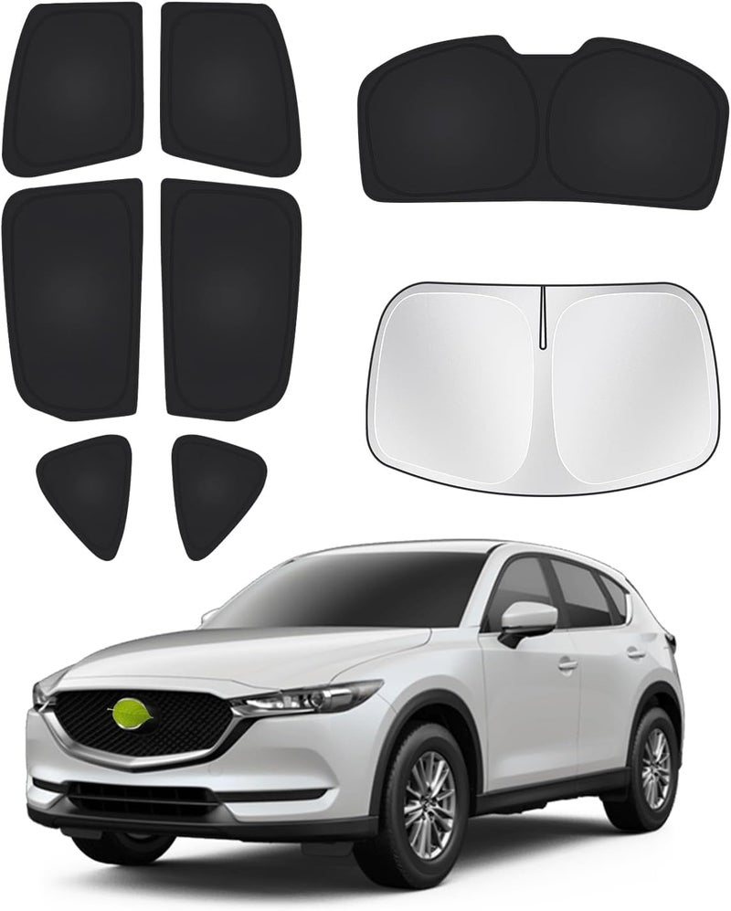 XICEN Windshield visor for Mazda CX-5 2017-2023 Full Window Visor kit Side window visor to keep vehicle cool Black 8 set - Image 1