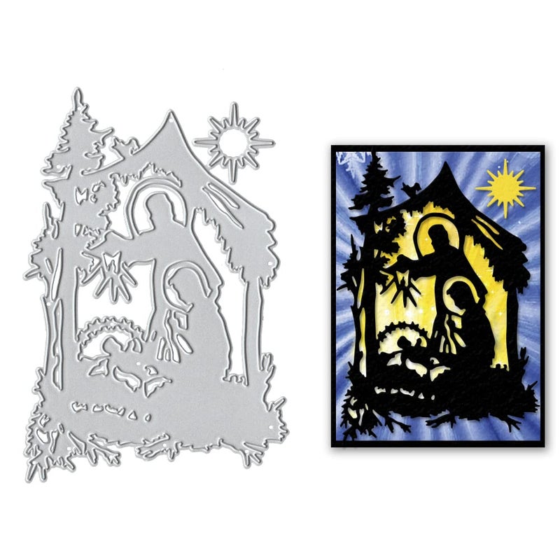 Hying Christmas Religion Cutting Dies for Card Making Jesus Nativity Die Cuts Prayer Frame Dies Sets Stencils Embossing Template for DIY Scrapbooking Craft