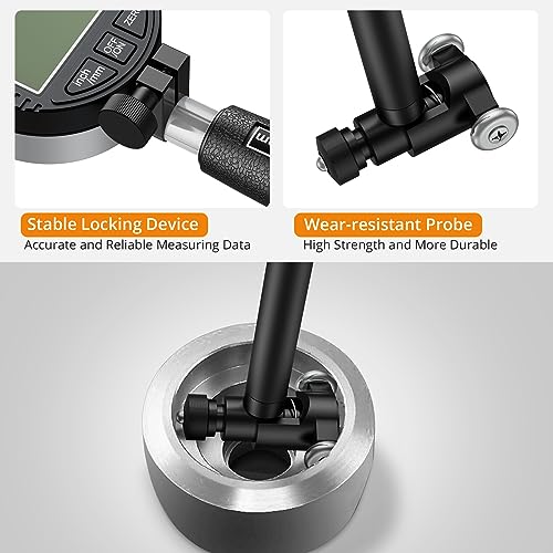 Neoteck مجموعة قياس الثقوب الرقمية من نيوتك (2-6"/0.0005") مع قرص مركزي ذاتيًا، أنفيل كربيد، مقابض معزولة لقياس أسطوانة المحرك العميقة - أسود - Image 4