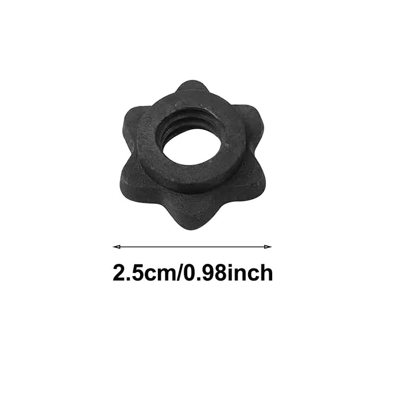 CALIDAKA 4pcs Spinlock Collars, Dumbbell Hex Nut, Dumbbell Rod Nut, 1 Inch Standard Barbell Screw Collar, Nonslip Dumbbell Screw Clamps for Dumbell Weight Lifting Fitness Training - Image 2