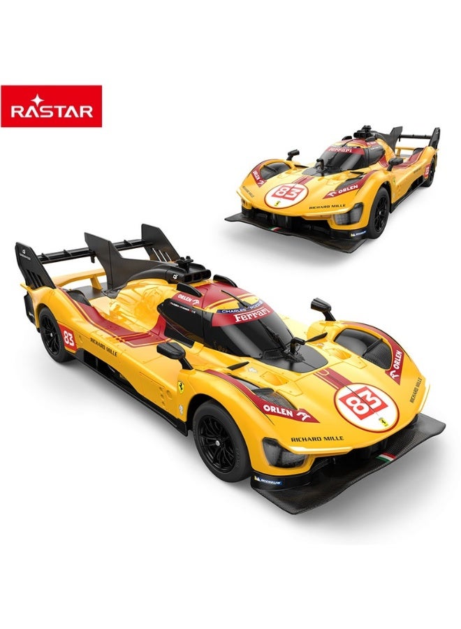RASTAR راستر 1:24 فيراري 499P-N83 أصفر سيارة تحكم عن بعد، سيارة لعبة فيراري RC مرخصة رسميًا للأطفال - Image 3