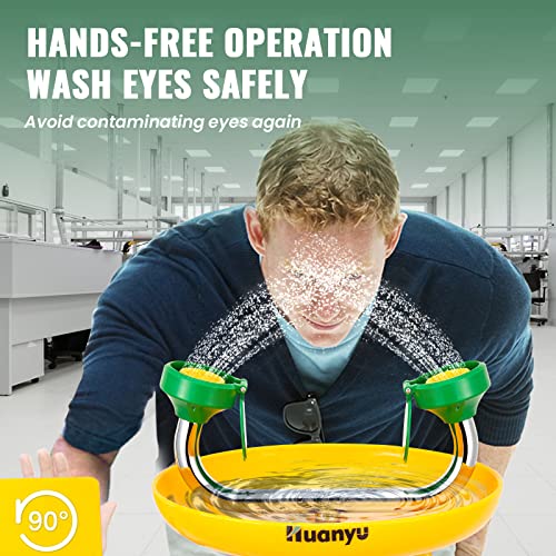 Huanyu Emergency Eye Wash Station Wall Mounted Eyewash Stations Safety First Aid Commercial Eye Washing with Sign for Factory Hospital (1305) - Image 3