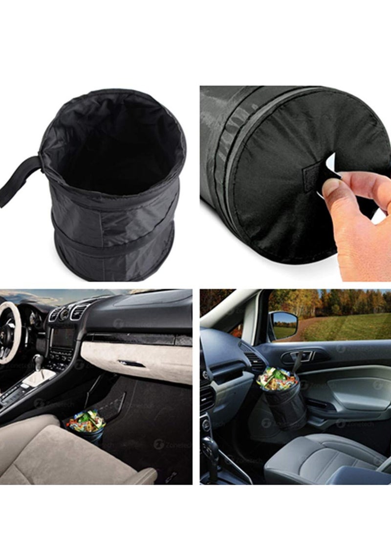 Collapsible Car Trash Can, Car Auto Garbage Trash Can Black Portable Garbage Can, Waste Basket Rubbish Bin