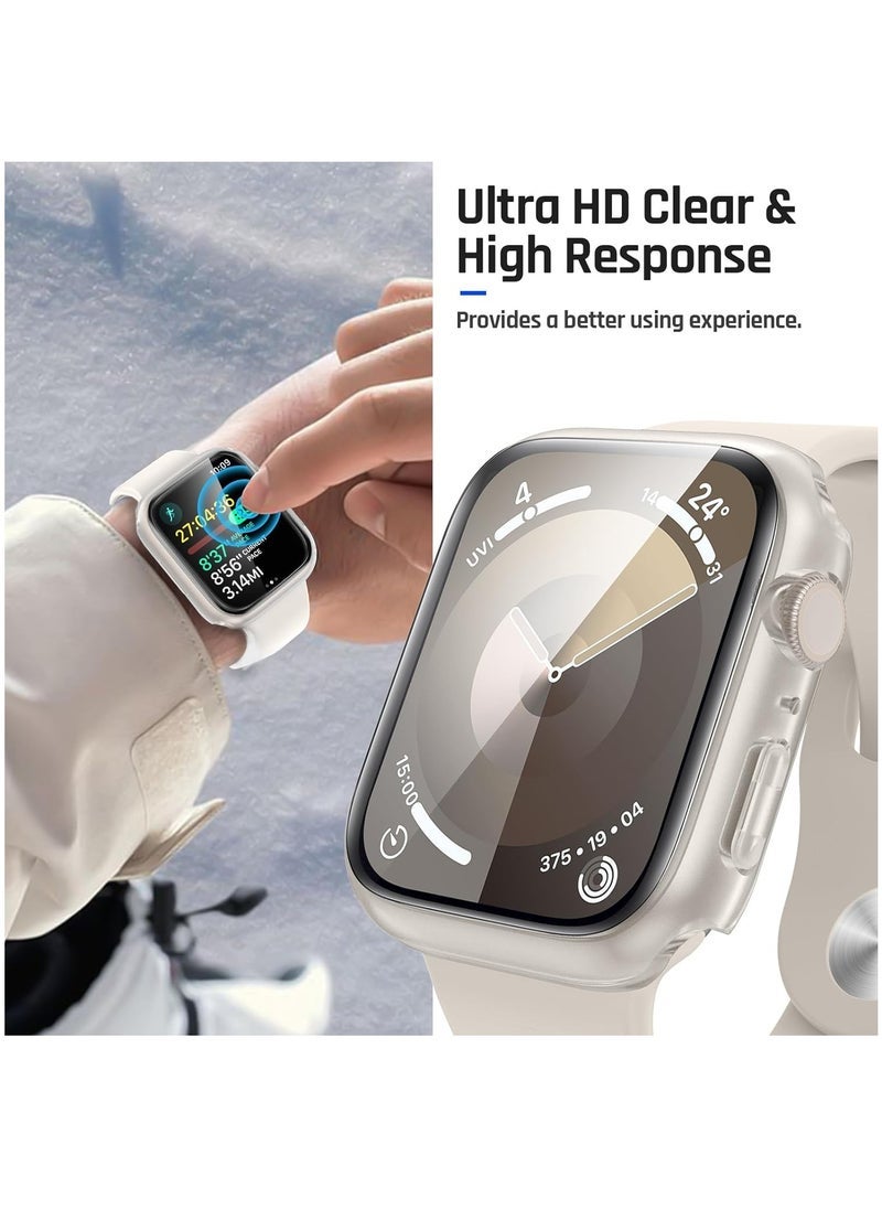 ELTRAZONE Waterproof Case for Apple Watch 45mm Series 9 8 7 – Clear Hard PC Bumper Cover with Built-In Tempered Glass Screen Protector – Full Protection Face Cover for iWatch 45 mm – Shockproof, Scratch-Resistant, Easy Snap-On Design  - Image 5