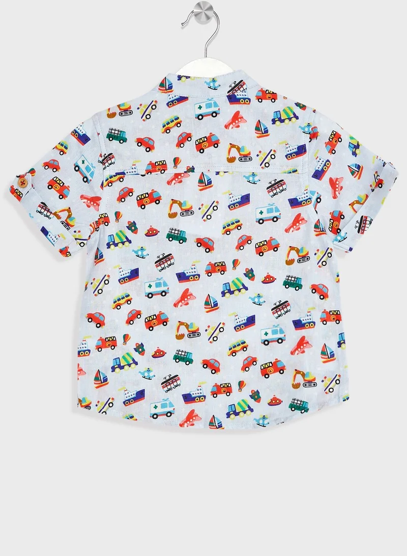 Nautinati Nauti Nati Boys Printed Shirt With Shorts