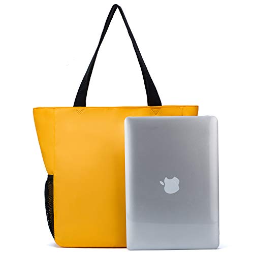 ETidy Large Capacity Foldable Tote Bag With Zipper Water-resistant Sandproof Women Beach Bag Handbag Gym Bag Travel Shopping Bag(Gray) - Image 2