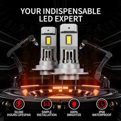 FANTELI Latest 𝖧𝟩 Bulbs, 90,000LM 6500K White Super Bright, 1:1 Halogen Size, 6500K Cool White, No Adapter Required, Easy Install Non-Polarity Off Road Lights, Pack of 2 - Image 5