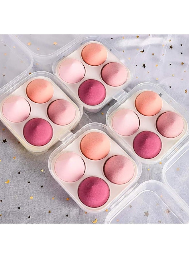 طقم إسفنج مكياج بيوتي بلندر متعددة الأشكال مع علبة تخزين شفافة – إسفنج توزيع كريم الأساس والكونسيلر والبودرة – ألوان متعددة - Image 2