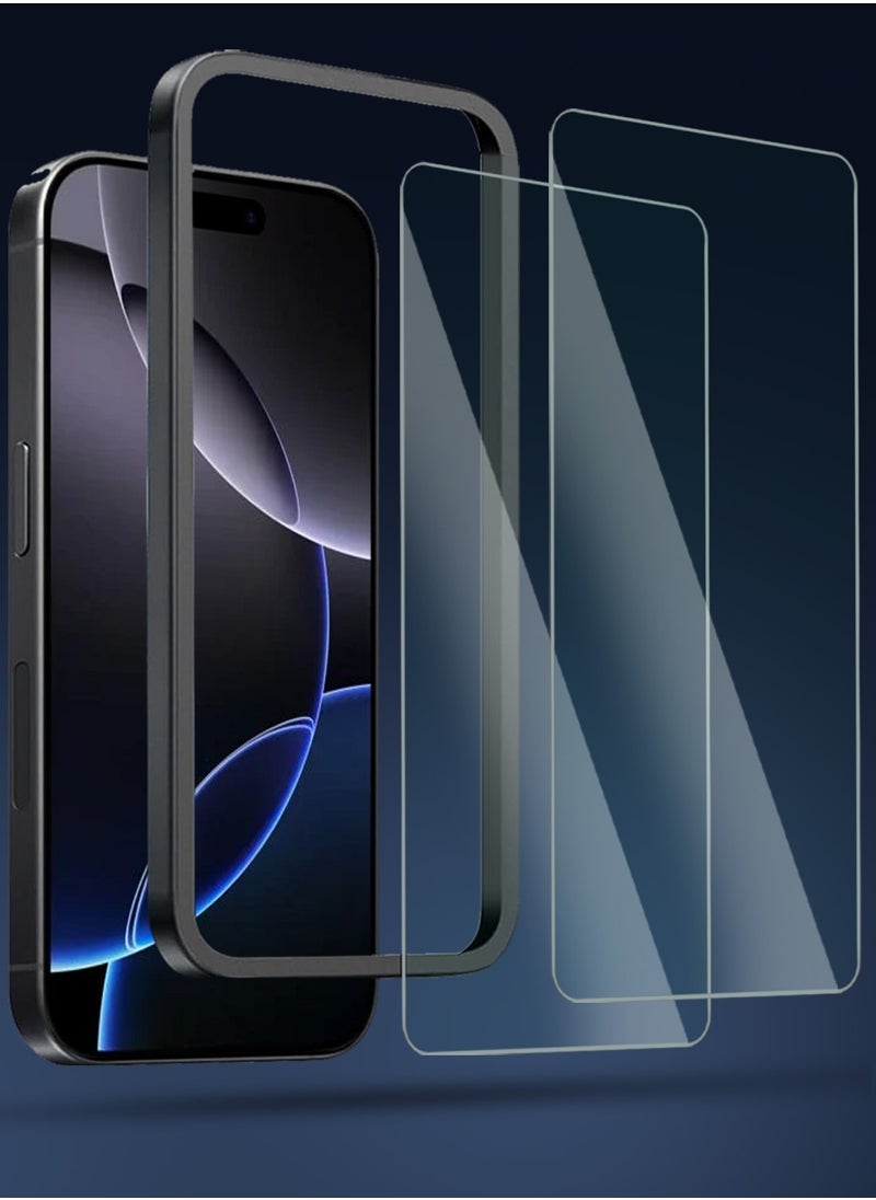 Techie - Apple iPhone 16 Pro Max Screen Protector, Super Clear Gorilla Glass with Easy Installation Auto Alignment Frame, 9H Tempered Glass, Bubble-Free, Case-Friendly - 2 Pack - Image 1