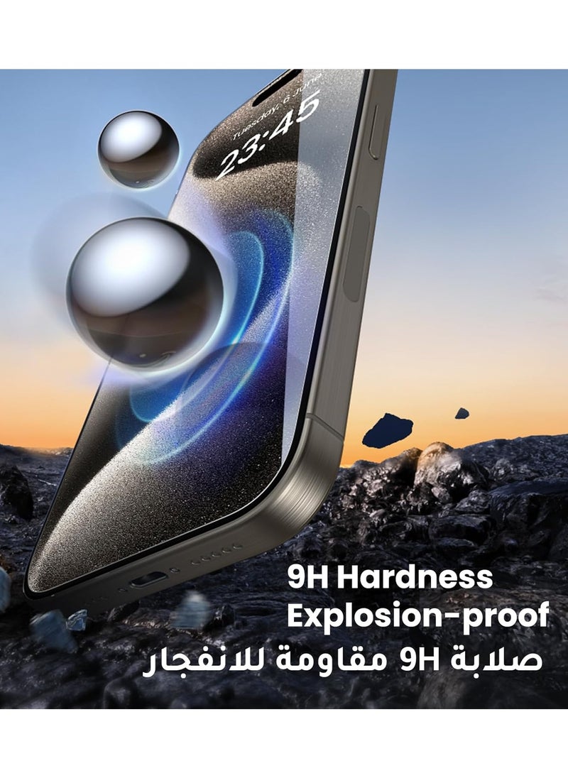 Techie - Apple iPhone 16 Pro Max Screen Protector, Super Clear Gorilla Glass with Easy Installation Auto Alignment Frame, 9H Tempered Glass, Bubble-Free, Case-Friendly - 2 Pack - Image 1
