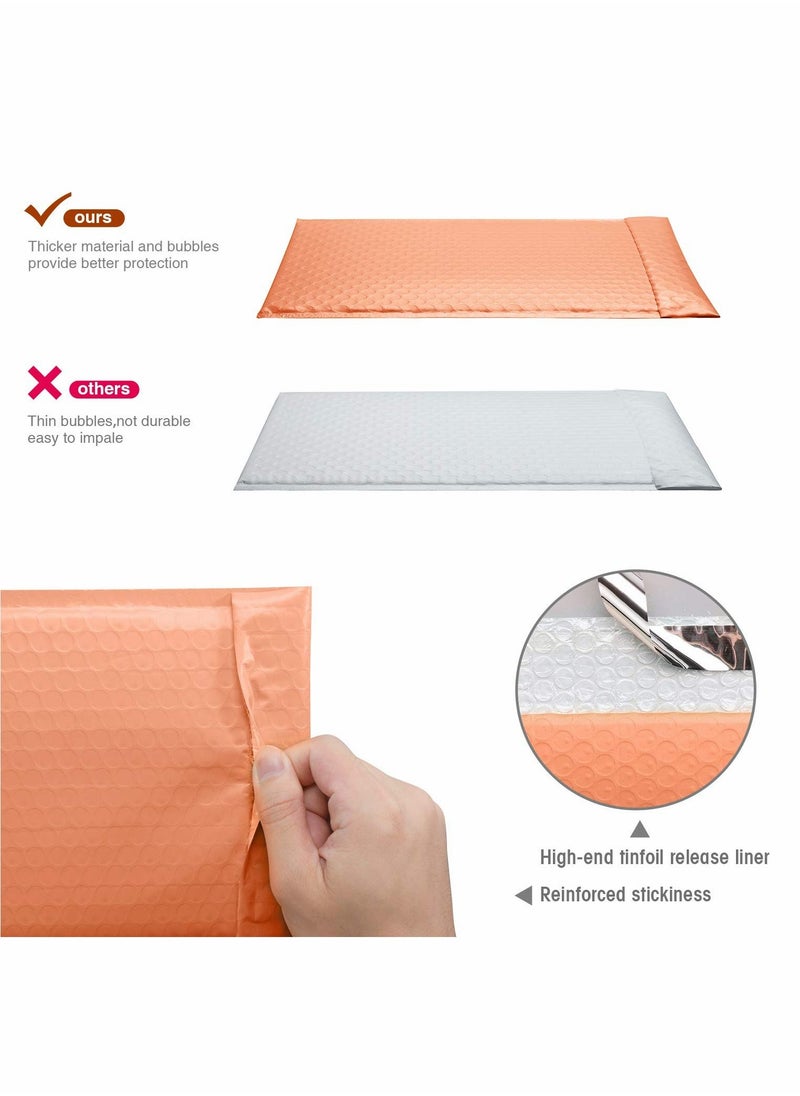Bubble Out Bags, 50pcs Self-Seal Co-extruded Film Bubble Mailers Anti-static Cushioning Wrap Pouch for Shipping, Storage and Moving, Orange - Image 4