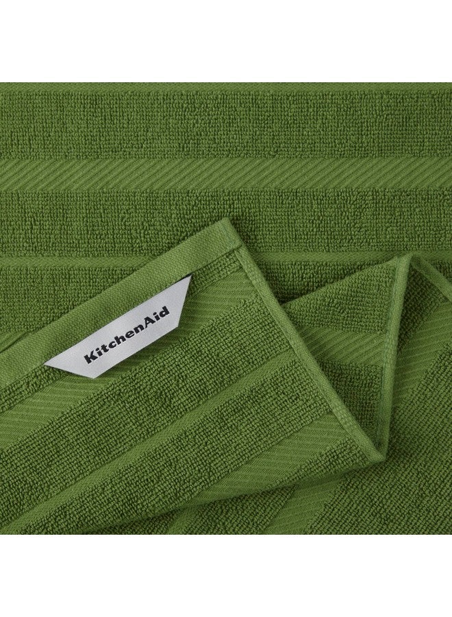 KitchenAid Albany Kitchen Towel 4-Pack Set, Matcha Green/White, 16"x26" - Image 2