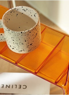 Merry Moments Three-Step Ladder Folding Ladder Multifunctional Ladder Transparent Folding Stool Library Foot Pedal Home Decor Non-Slip Acrylic  Yellow L44xW52xH63 cm  - Image 5